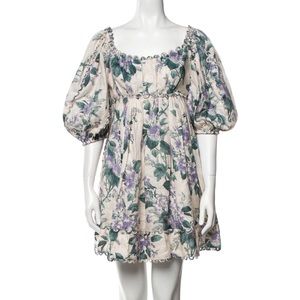 Zimmermann Floral Linen Mini Dress